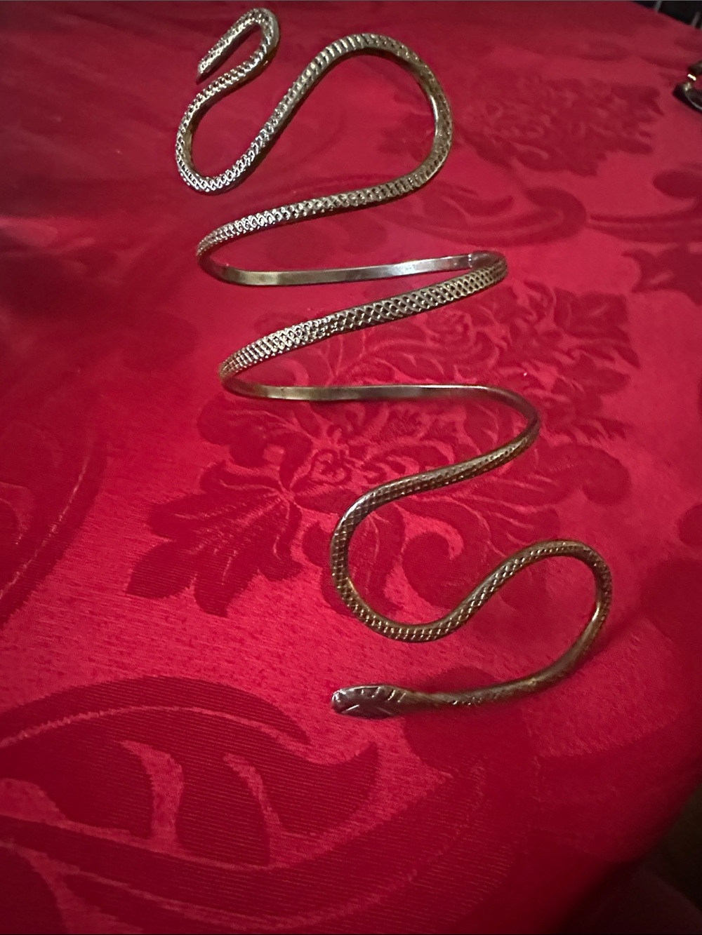 Vintage Silver Snake Coil Reptile Accessory -